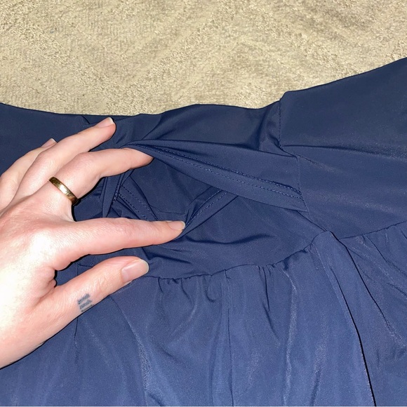 Halara Airy Super High Waisted Cool Touch Yoga Shorts with Pockets in Navy Blue - Picture 4 of 8